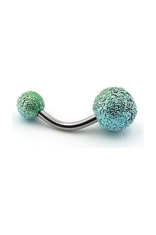 Turkuaz Yeşil Renkli Muz Göbek 8Mm Top Uçlu Çelik Piercing P455H Yeşil