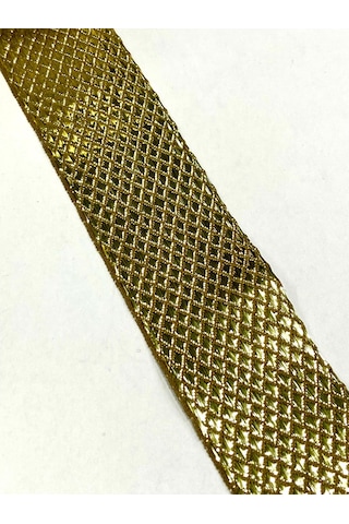Dekoratif Kurdele / 4 Cm Eninde Gold Kurdele / 3 Metre