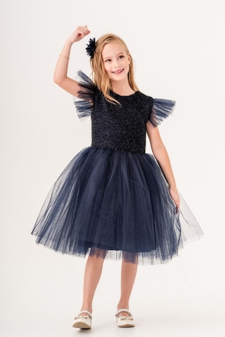 Mnk Baby & Kids Tüllü Kız Çocuk Kpl Elbise Mnk0526 Koyu Lacivert
