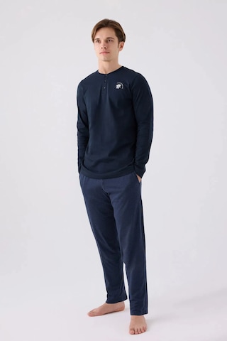 Arnetta 3166 Uzun Kol Erkek Pijama Takımı Lacivert