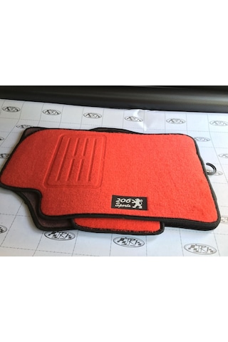 Peugeot 206 Logolu Mugen Kırmızı Paspas