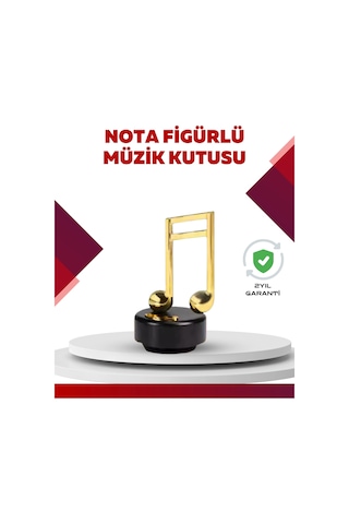 Altın Nota Temalı Müzik Kutusu Müzikli Hediyelik