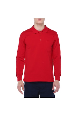 Polo Yaka Kırmızı Sweat Kırmızı