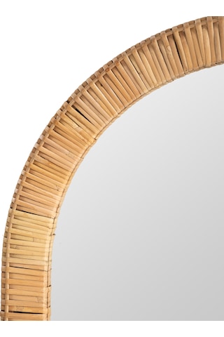 Mudo Home Rıvona Hasır Duvar Aynası 61x5x140 Cm Bej