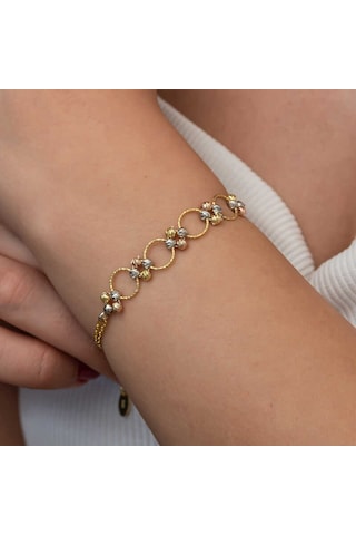 Gümüş Renkli Halka Dorika Kadın Bileklik Gümüş