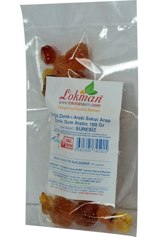 Lokman Doğal Zamkı Arabi Sakızı Arap Zamkı 100 G