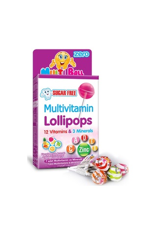 Multiball Şekersiz Multivatamin Lolipops