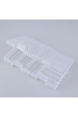 Jms Yerleştirilen 100 Adet Aaa Aa Pil Tutucu İçin Süper Hacimli Plastik Pil Saklama Kutusu Şeffaf
