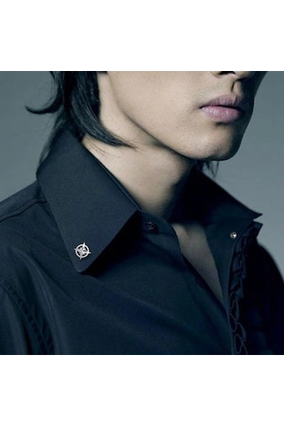 Gümüş Yıldız Broş Erkek Takım Elbise Broş Gömlek Yaka Düğmesi Butik Takılar Broş Takı Moda Kişilik Rozeti Anti-ışık Düğmeleri Gümüş