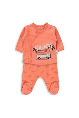 Civil Baby Beach Boys Baskılı Zıbın Takımları - Kırmızı Mercan