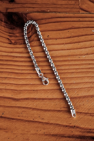 Encili Silver 925 Ayar Gümüş Detaylı Zincir Bileklik