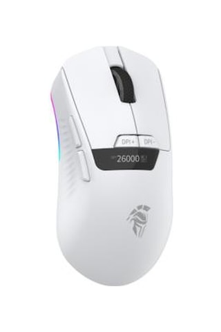 Throne Raito Reflex 26000 Dpi Pixart Paw 3395 Oled Ekran & Makro Yazılım Ptfe Kaplama 59gr Rgb Kablosuz Gaming Mouse 2.4ghz + Bt + Type-c - Beyaz - Teşhir