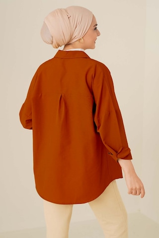 Bigdart 103901 Oversize Basic Tesettür Gömlek - Kiremit 001