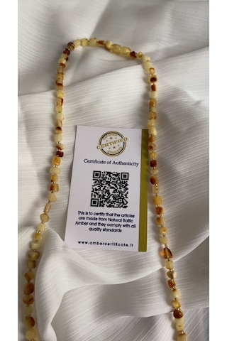 Yetişkin Kehribar Kolye Sarı