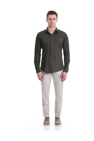 Hatemoğlu Yeşil Slim Fit Baskılı 100% Pamuklu Slim Yaka Uzun Kollu Baskılı Yeşil