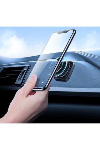 Sones Düz Yapışkanlı Manyetik Araba Cep Telefonu Navigasyon Tutucu Gri