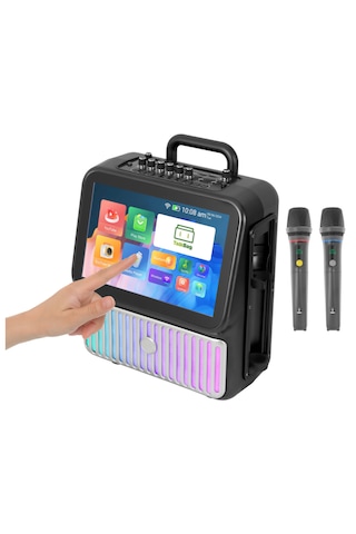 Dokunmatik Ekranlı Taşınabilir Hoparlör Sistemi Usb-wifi-mikrofon
