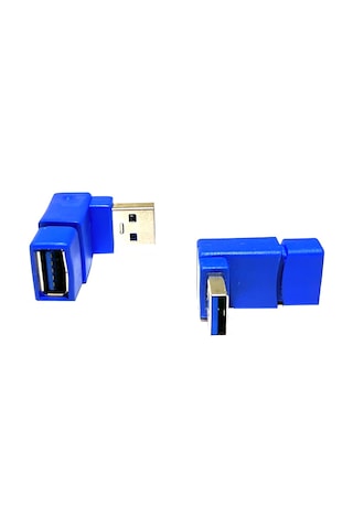 USB 3.0 Erkek - Dişi 90 Derece Uzatma Adaptörü USB 3.0 Dirsek 90
