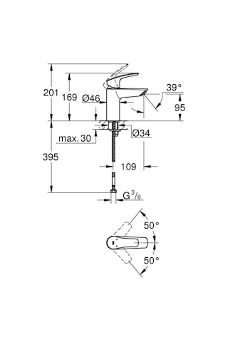 Grohe Eurosmart Tek Kumandalı Lavabo Bataryası S - Boyut - 32467003 Krom