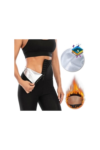 Mistirik Sauna-tayt Model Korse Toparlayıcı Ve Sıkılaştırıcı Etkili Yüksek Bel Agraflı Sauna Termal Tayt SiYAH