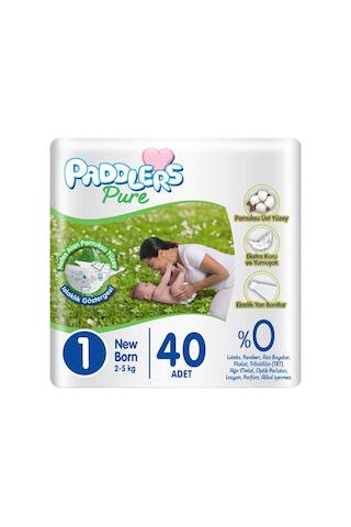 Pure1 Numara Yenidoğan 2-5 Kg Ekonomi Paketi Bebek Bezi 1 X 40 Adet