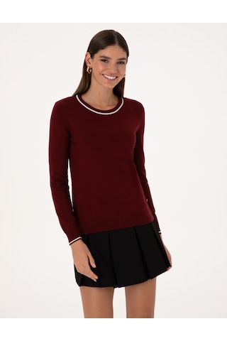 Pierre Cardin Kadın Vişne Kazak /triko 50315910-vr223 Vişne