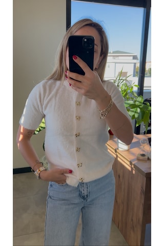 Elif Tarakçı Butik Beyaz Yumoş Ceket Beyaz