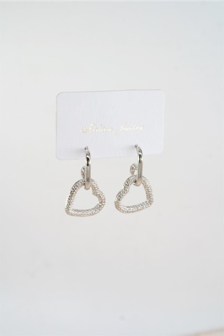 Kadın Özel Tasarım Sallantılı Kalp Model Küpe Çok Renkli