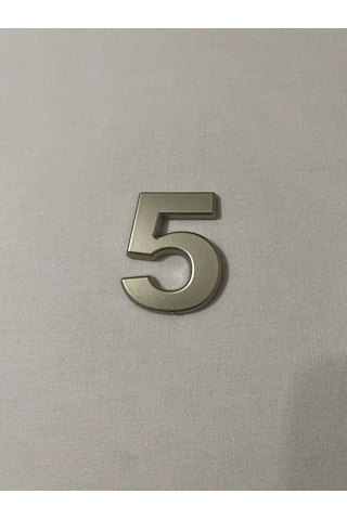 5 Beş Numara Yapışkanlı Daire Bina Villa Kapı Numarası Sarı Gold 4 Cmx5cm No:5 Plastik