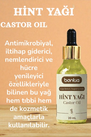 Bitkisel Hint Yağı 20 Ml Soğuk Sıkım %100 Doğal Saf & Organik - Saç, Cilt, Yüz Bakımı İçin 20 ML