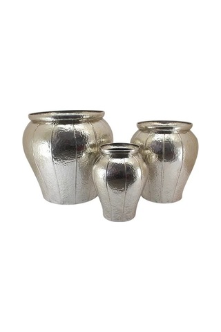 Panalı Pnl-mg82 L Metal Dekoratif Saksı 63 X 60,5 Cm Gümüş