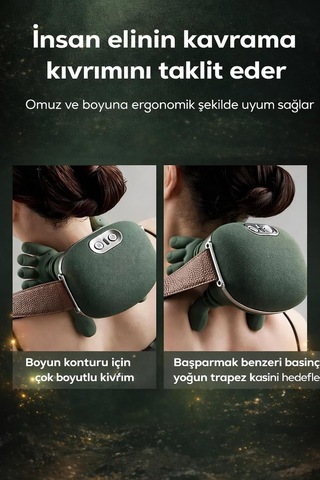 Isıtmalı 3d Boyun Omuz Masaj Aleti Şarjlı Taşınabilir 3 Kademe Masaj Cihazı
