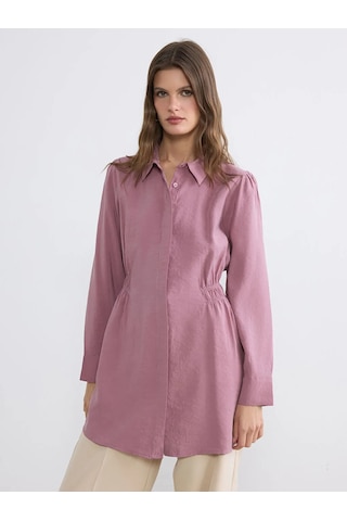 Lc Waikiki Pembe Beli Büzgülü Kadın Gömlek Tunik