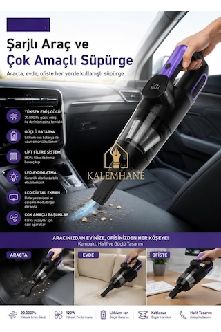 Kalemhane 20 000kpa Dijital Hızlı Şarj Çelik Filtre Oto Süpürge