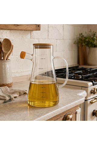 Ölçekli Cam Yağdanlık - 900 Ml Çok Renkli