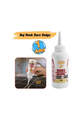 Hazır Derz Dolgu Fayans Seramik Mermer Yer Duvar İçin Tamir Derz Yenileme Dolgusu 220 Gr Bej Renk