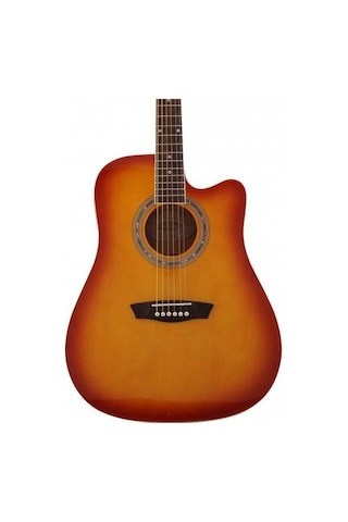 Washburn Wa90cets Elektro Akustik Gitar - Tobacco Sunburst Orta Seviye - Cutaway Dahili Barcus Berry Eq4t Preamp Ve Tuner, Ladin Kapak, Maun Arka Ve Yanlar Uyum: Sahne Ve Kayıt Kullanımı