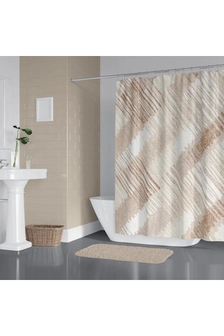 Banyo Perdesi 1x120x200 Tek Kanat Duş Perdesi Halka Hediyeli 4250 Çok Renkli