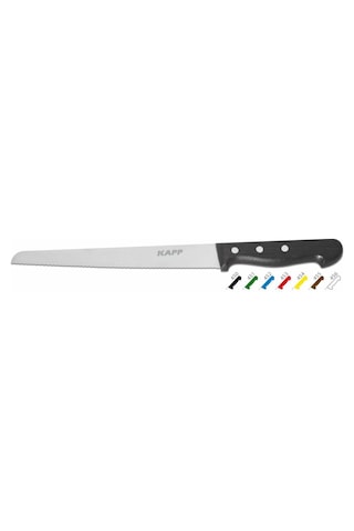 Kapp Dişli Ekmek Bıçağı - Siyah 19.5 CM