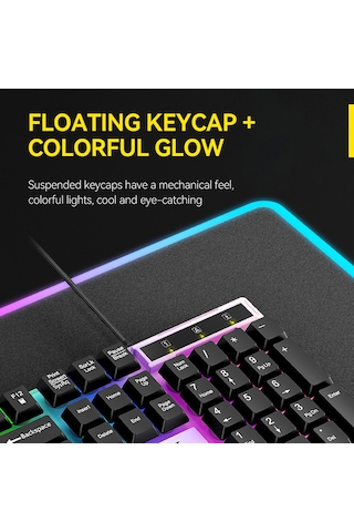 Monyee T-wolf Tf240 Renkli Aydınlatmalı Oyun Seti: Klavye, Fare, Kulaklık Ve Mouse Pad Yüksek Performans Ve Stil Bir Arada Diğer