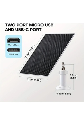 Besthome1 Dream011 3w Güneş Enerjili Şarj Cihazı, Siyah, 2 Adet