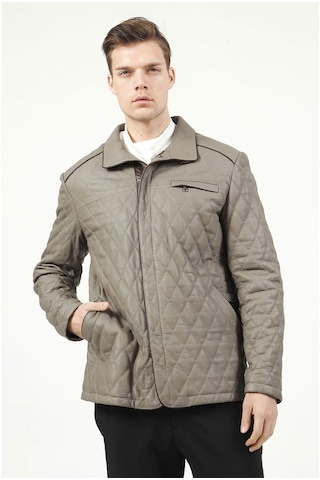 Dericlub E-1012 Gummy Gerçek Deri Erkek Kaban-Vizon