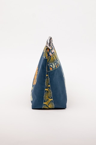 Fabric Craft Bag Portföy Çanta Fermuarlı Clutch Lacivert - Sarı
