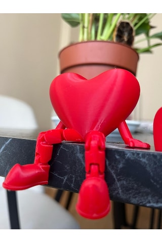 Kalp Şeklinde Biblo Obje Dekor 1 Adet - Sevgililere Özel Kalp Dekoratif Obje Torpido Süsü