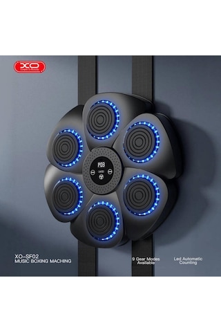 Duvara Monte Müzikli Akıllı Boks Antrenman Makinesi Rgb Işıklı Boks Hedefi + 2 Eldiven