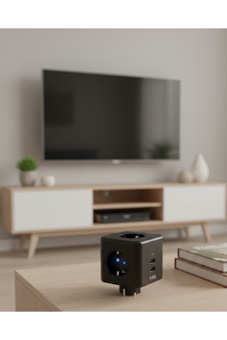 Ev Ve Ofis Kullanımı İçin Akım Korumalı Usb Girişli Priz 1.5 M