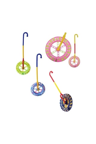 Baston Saplı Çıngıraklı Teker İttirmeli Çın Çın