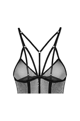 Suntek Bayan Teddy Lingerie Kıyafetler Tek Parça Dantel Siyah