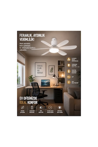 Ct-1154 62w Lodos Fan Led Kumandalı Işıklı Tavan Vantilatörü