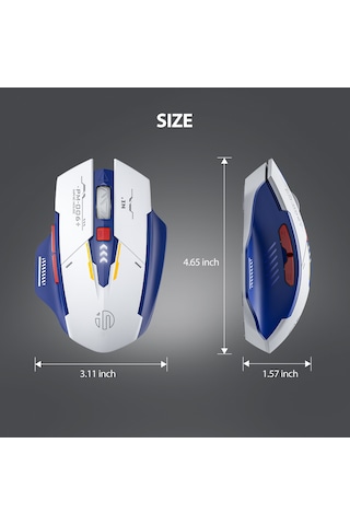 Inphıc F9 Mecha Sürümü Şarj Edilebilir 2.4g Kablosuz Oyun Çalışma Fare Bilgisayar Dizüstü Fare